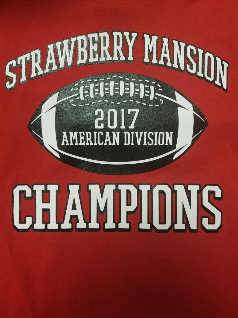 Poster of football with 2017 division champs